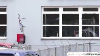 Hot and horny receptionist shows tits and gets fucked after being paid