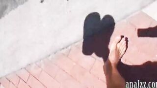 Girlfriend blowjob in a taxi and painful anal sex at home