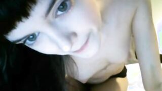 Beauty brunette chatting and masturbating on webcam