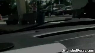 Gorgeous blonde Dani Desire gets fucked in the backseat by the stranger