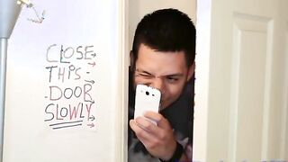 Sexy young blonde gets spied on