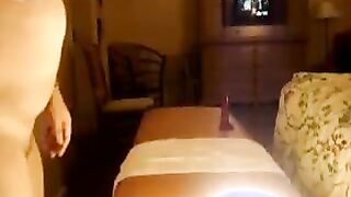 Fat Woman Riding Her Dildo