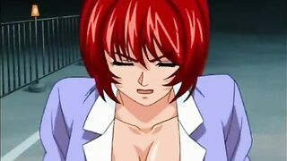 Pretty hentai group gangbanged and cummed fun