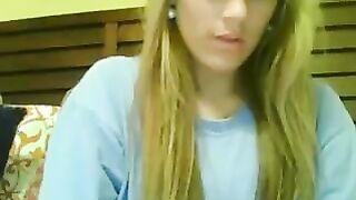 Cute Web Cam Girl Playing With Her Tits