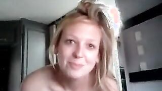 Blonde Girl Giving A Blowjob