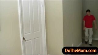 Stepmom Jenna Moore shows Carmen Monet how to handle a cock