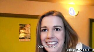 Eurobabe Dominika flashes her ass and stuffed for some money