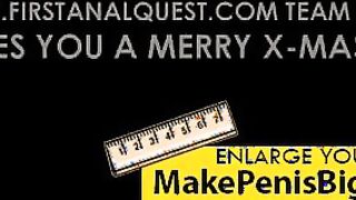 Christmas first anal tryouts for teen girl  
