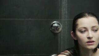 darkhair babe fingering cunt in a shower