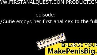 Cutie enjoys her first butt smashing 