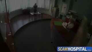 Sexy blonde tourist chick gets fucked by the doctor in the examining table