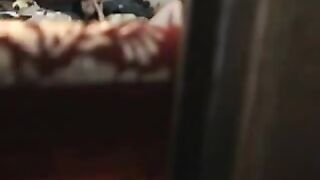 Filming my dildoing mom through open door