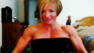 Muscular Cam Girl Flexing