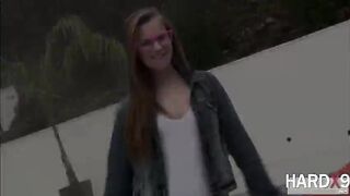 Super hot teen Jillian gets anal fucked by James massive dick