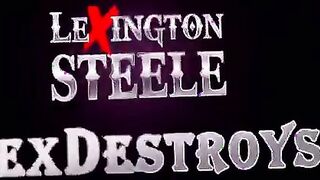 Hot blonde Kagney Linn Karter swallows Lex big black cock after photoshoot