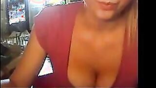 Blonde Teasing Her Boob