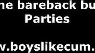 Interracial facial in gay bukkake group sex