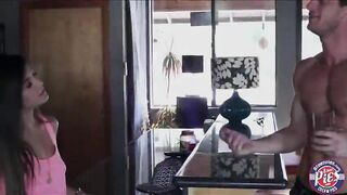 Cute tight brunette teen Natalie Monroe pussy creampied