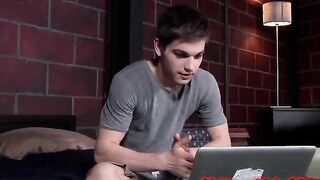 young sexy stud meeting a huge swollen cock