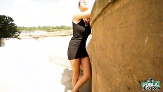 Katia flashes her big boobs and fucked in exchange for money