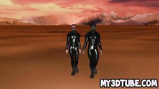 Sexy 3D redhead sucks cock and gets fucked anally