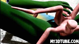 Hot 3D cartoon alien babe getting fucked by a spider