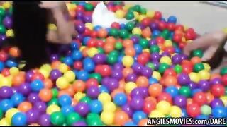 Cute college chick gets pumped