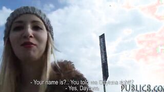 Amateur Euro slut fucked by stranger in public for money