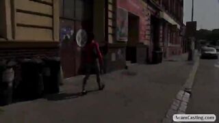 Hot brunette Lolly shows her sexy curves in a fake modelling