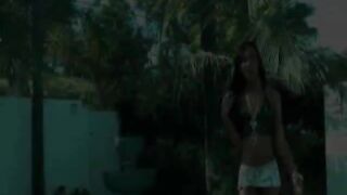 Kayla Biggs strokes her long black meat