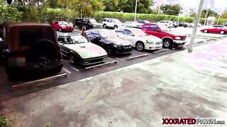 Hot and beautiful blonde amateur gets fucked before selling her car