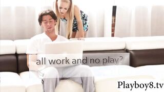 Stunning blonde babe Loulou with big boobs fucked good