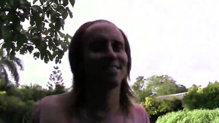 Young graceful couple fucking in outdoor