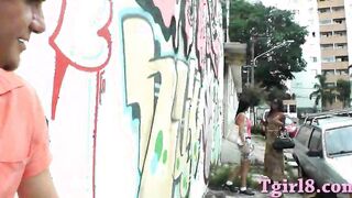 Wild black tranny picked up then banged her partner assshole