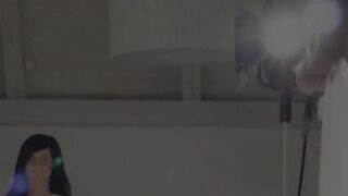 Unique blackhaired model with freckles