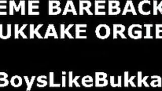 Interracial dudes sucking cock in gay bukkake group