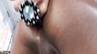 Kayla Biggs jerks her big cock and cums