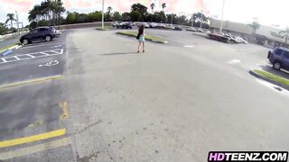 Teen fucks in car for money