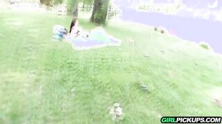 Fucking hot tall Czech teen in the bushes