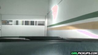 Girl at carwash fucked in garage