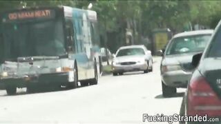 Hitchhiker teen Tali Dava gets fucked and jizzed in backseat