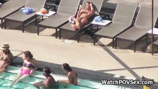 Finger banging my tied up bikini GF