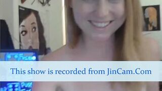 Whitegirl horny masturates and orgasm