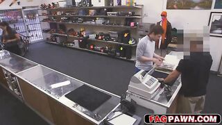 Guy sells his tight ass in a pawn shop for some cash