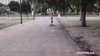 Firm ass brunette teen Monica Rise loves big cock inside her pussy