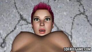 Hot 3D redhead vampire lesbian babe getting licked