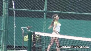 Blowjob in the tennis courts shower
