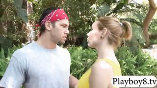 Perky tits cheerleader ripped outdoors in the backyard