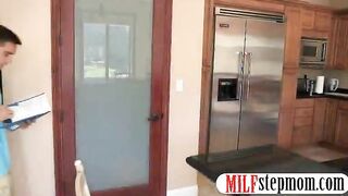 Busty blonde teen caught her BF munching her step mom pussy