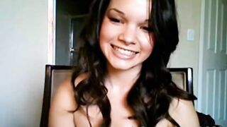 super cute little brunette with perky nipples